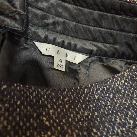 Women CABI Boss Casual Skirt Black Gray Plaid Size 4 Pre-Owned - Picture 3 of 11